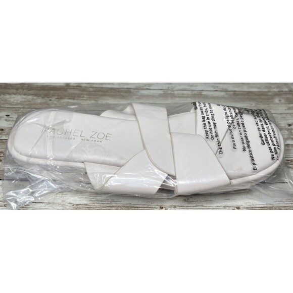 Rachel Zoe Women Sandals 7M Pale Pink/White Open Toe Slip On Block Heel - Picture 14 of 14